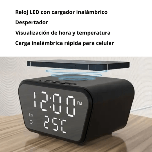 Cargador inalámbrico con reloj