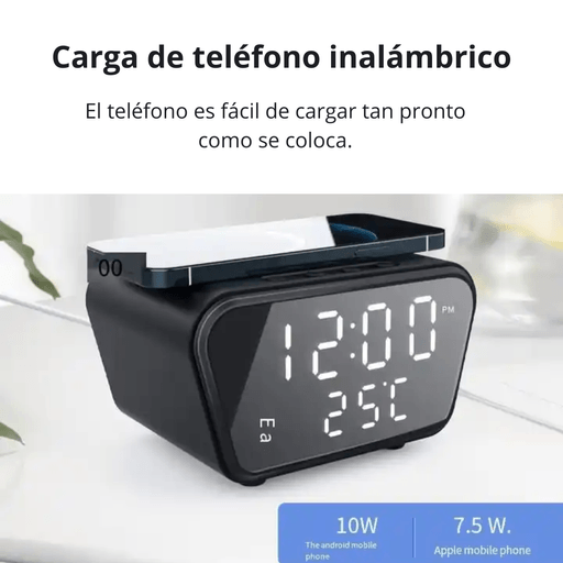 Cargador inalámbrico con reloj